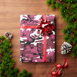 Papier Cadeau Camo rose Girly