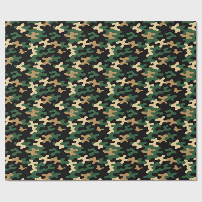 Papier Cadeau Camo Vert (Plat)