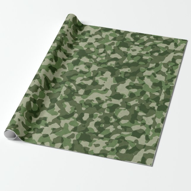 Papier Cadeau Camo vert (Déroulé)