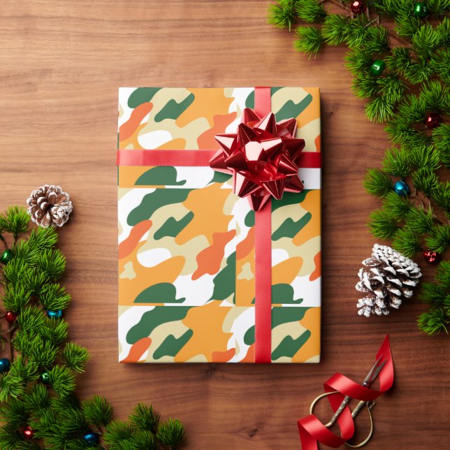 Papier Cadeau camouflage (Cadeau de vacances)