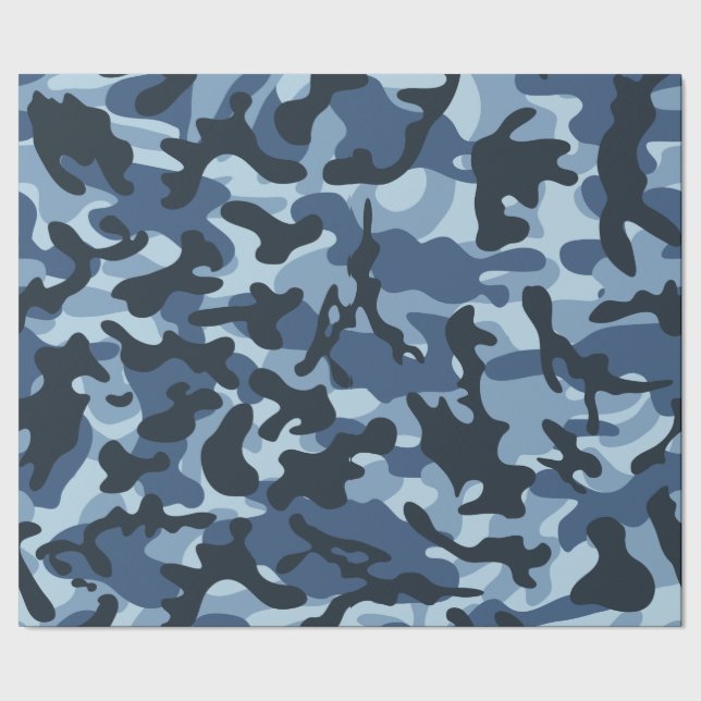 Papier Cadeau Camouflage bleu (Couture)