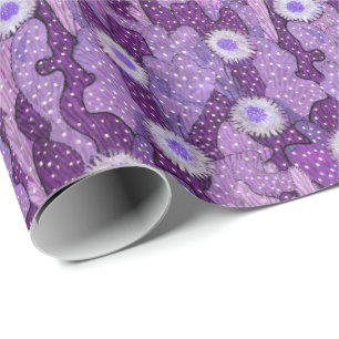 Papier Cadeau Camouflage Cactus, Motif Floral Violet Violet Viol