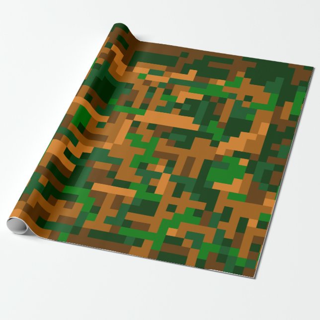 Papier Cadeau Camouflage de 8 bits (Déroulé)