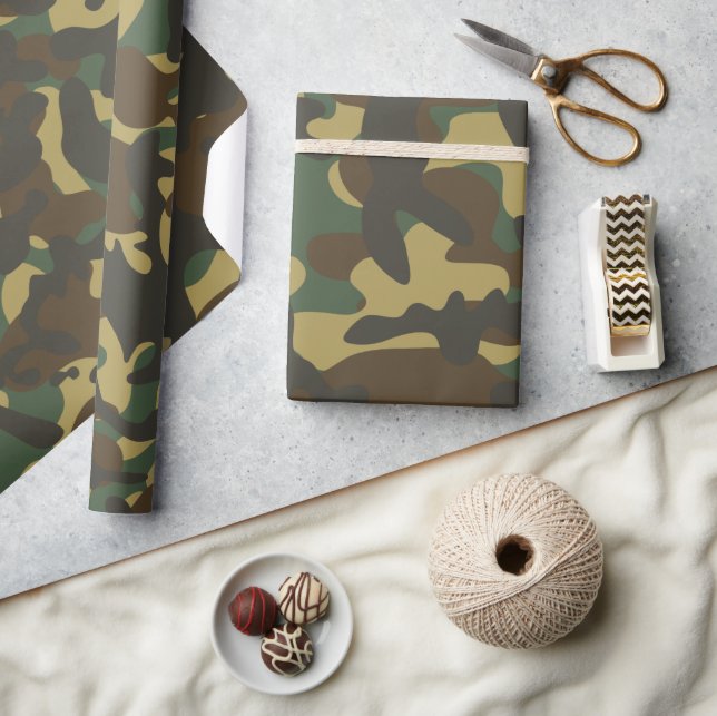 Papier Cadeau Camouflage de forêt  (Artisanat)