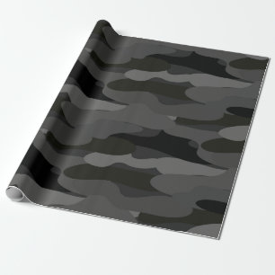 Papier Cadeau Camouflage de gris et de noir