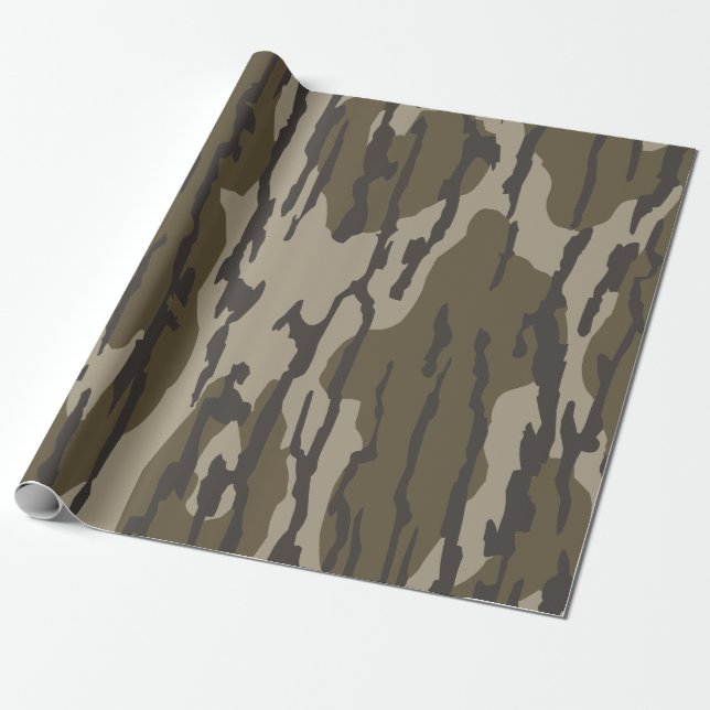 Papier Cadeau Camouflage de la vieille école Camo du Bottomland (Déroulé)