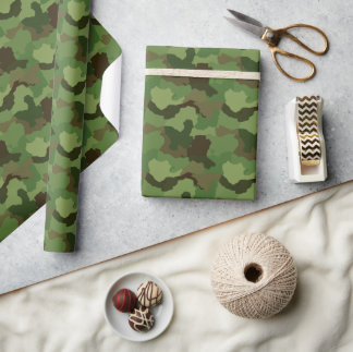 Papier Cadeau Camouflage des Verts et des Browns de l'Armée
