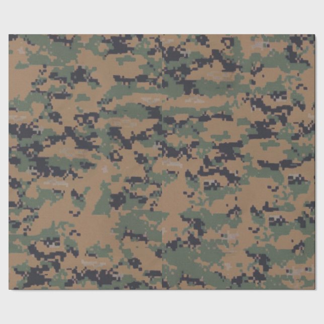 Papier Cadeau Camouflage en bois (numérique) (Couture)