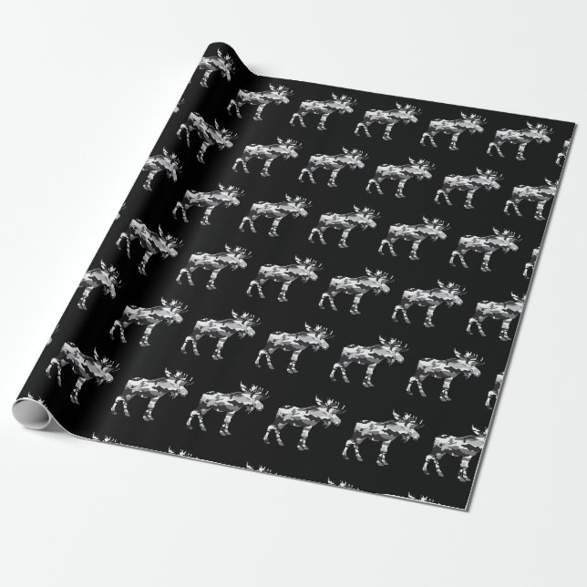 Papier Cadeau Camouflage Gris Moose (Déroulé)