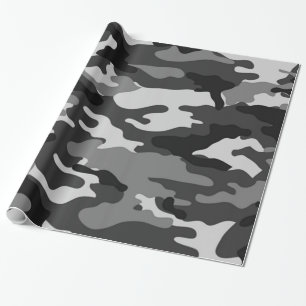 Papier Cadeau Camouflage gris Papier à envelopper