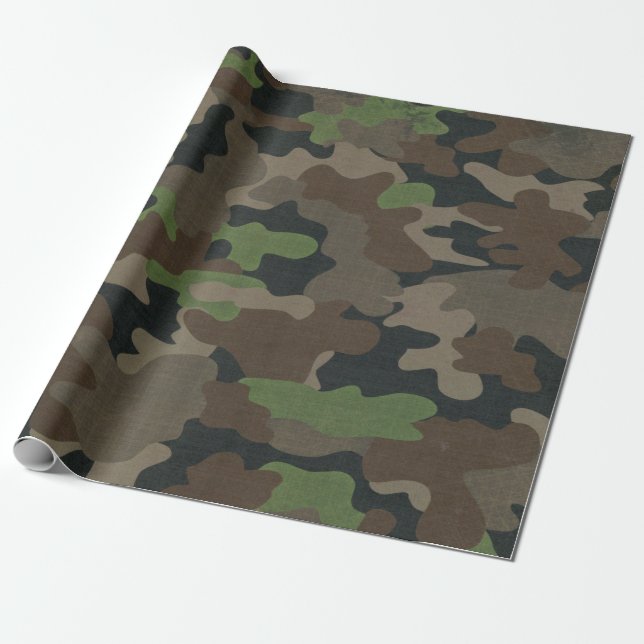 Papier Cadeau Camouflage militaire inspiré Tactique Extérieur (Déroulé)