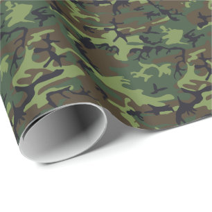 Papier Cadeau Camouflage moderne Brown de chasse noire vert Camo