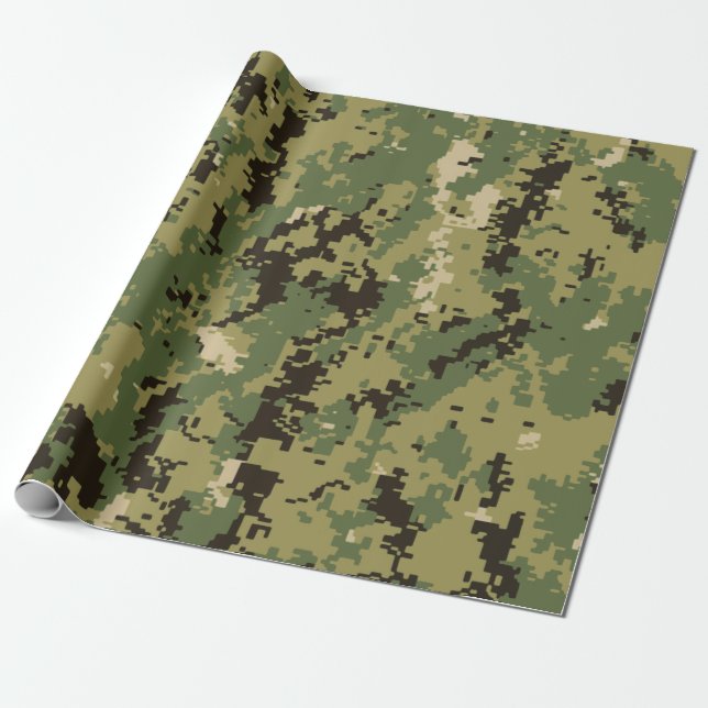 Papier Cadeau Camouflage naval Woodland (Déroulé)