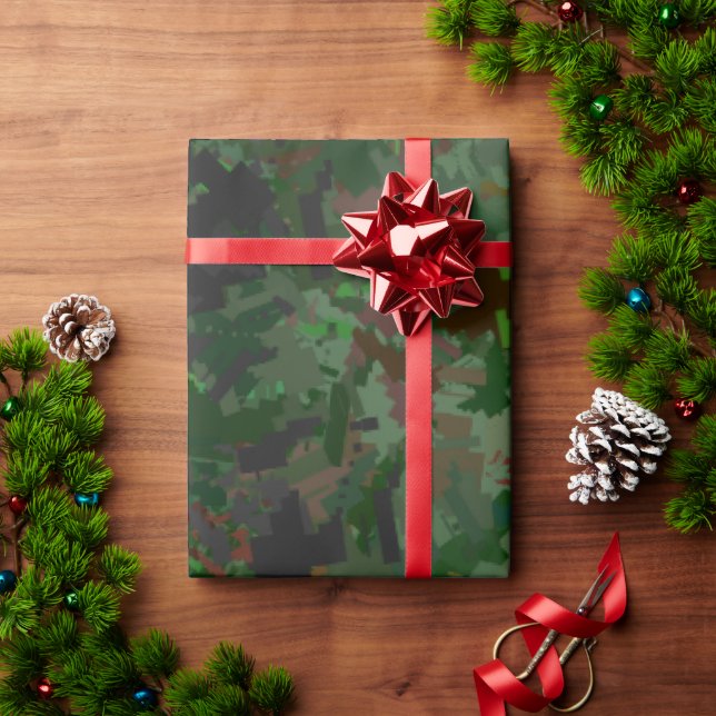 Papier Cadeau Camouflage Pixels Woods (Cadeau de vacances)