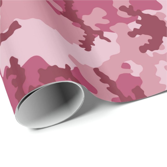 Papier Cadeau Camouflage rose (Coin rond)