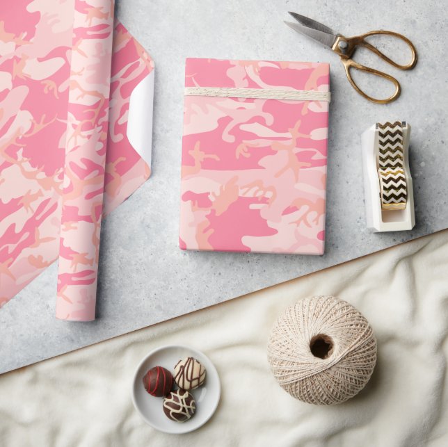 Papier Cadeau Camouflage rose, Armée (Artisanat)