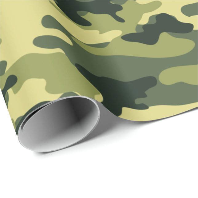 Papier Cadeau Camouflage - Lot De 50 Feuilles 50x35 Cm - Vert Militaire Et Bleu Marine - Pour Fêtes, Chasse, Décoration