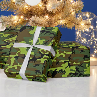 Papier Cadeau Camouflage vert/noir pour toutes occasions