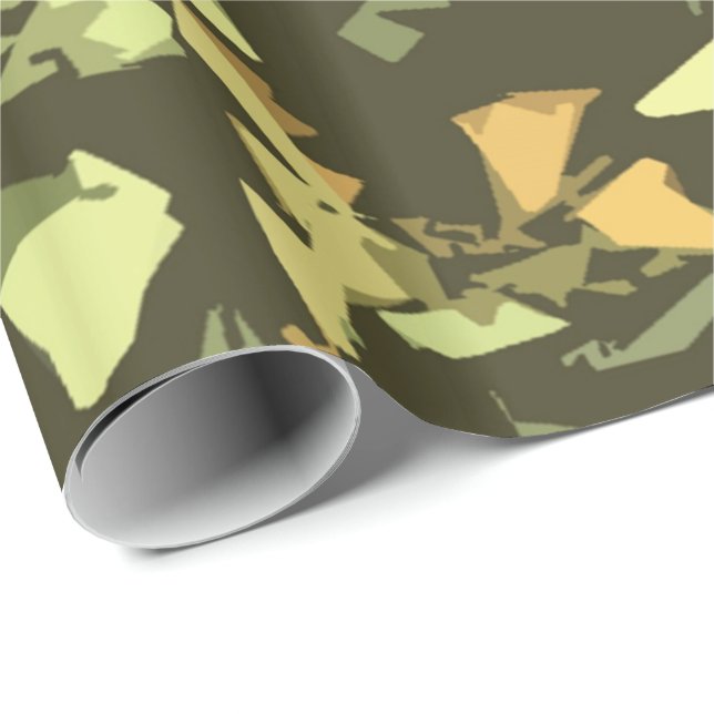 Papier Cadeau Camouflage Vert Toutes les occasions (Coin rond)