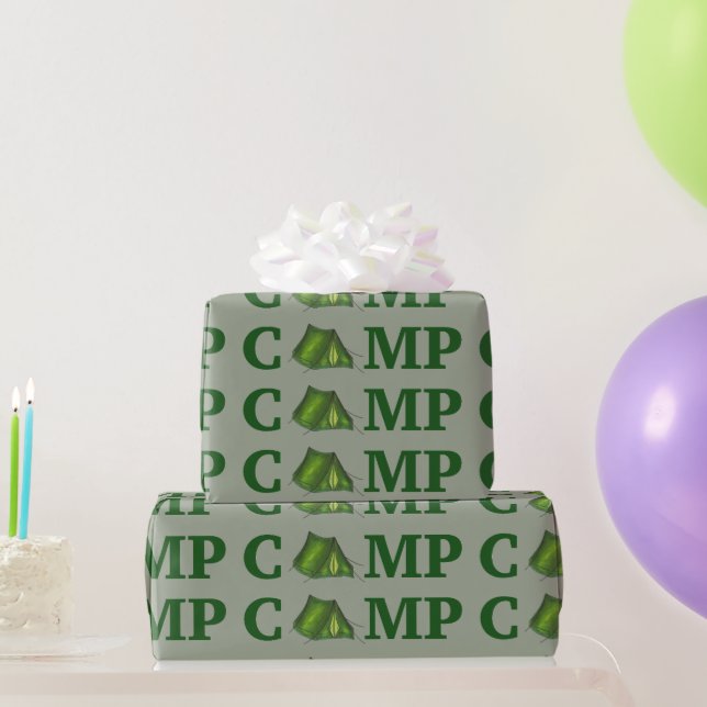 Papier Cadeau CAMP Tente verte Été Camping Équipement extérieur (Cadeaux de fête)
