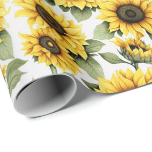 Papier Cadeau Campagne rustique tournesol 