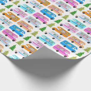 Papier Cadeau Camper de Noël mignon Motorhomes Vintage RV Xmas