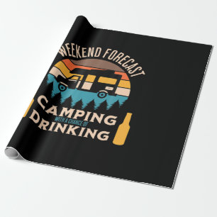 Papier Cadeau Camping Bière Avec Bière Anniversaire