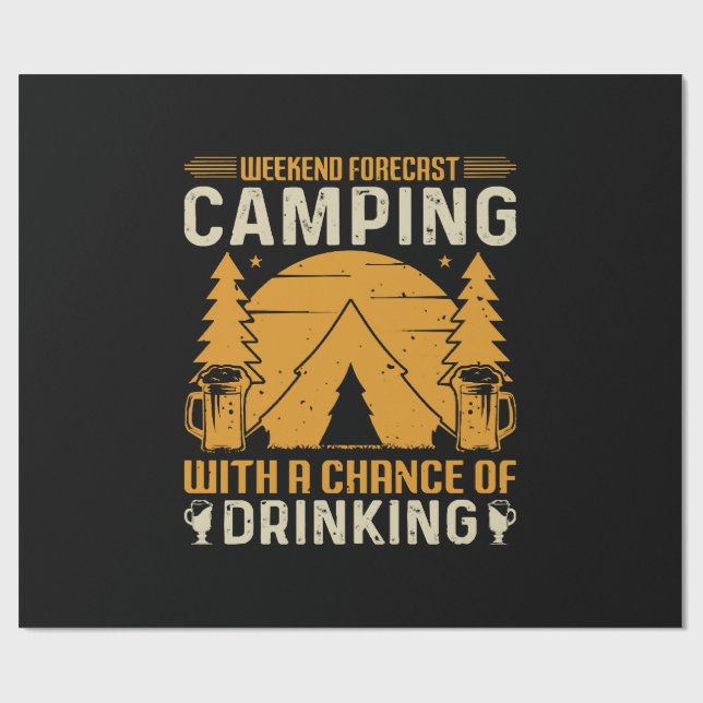 Papier Cadeau Camping et boisson (Plat)
