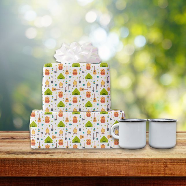 Papier Cadeau Camping Motif d'engrenage extérieur (Créateur téléchargé)