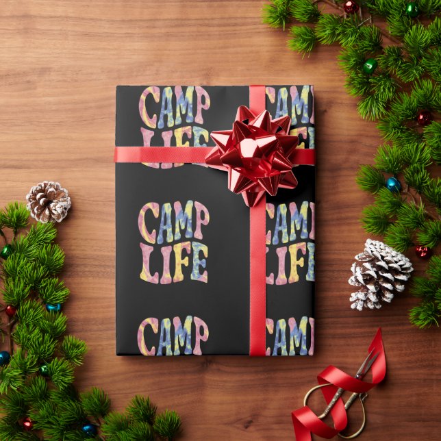 Papier Cadeau Camping Summer Girls Camp Life Cravate-Die Retro (Cadeau de vacances)