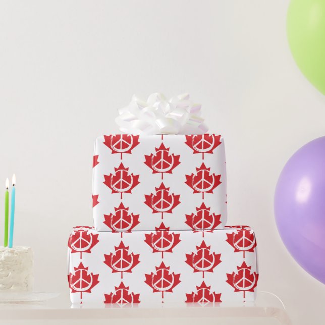 Papier Cadeau canada, fête du canada, feuille d'érable, n'est pa (Cadeaux de fête)