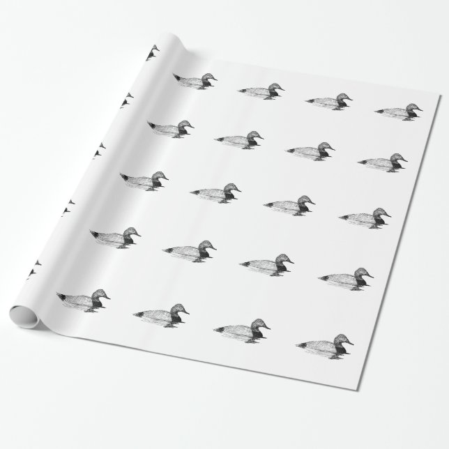 Papier Cadeau Canard de Canvasback (Déroulé)