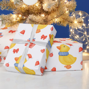 Papier Cadeau Canard de Noël, décorations et cadeaux