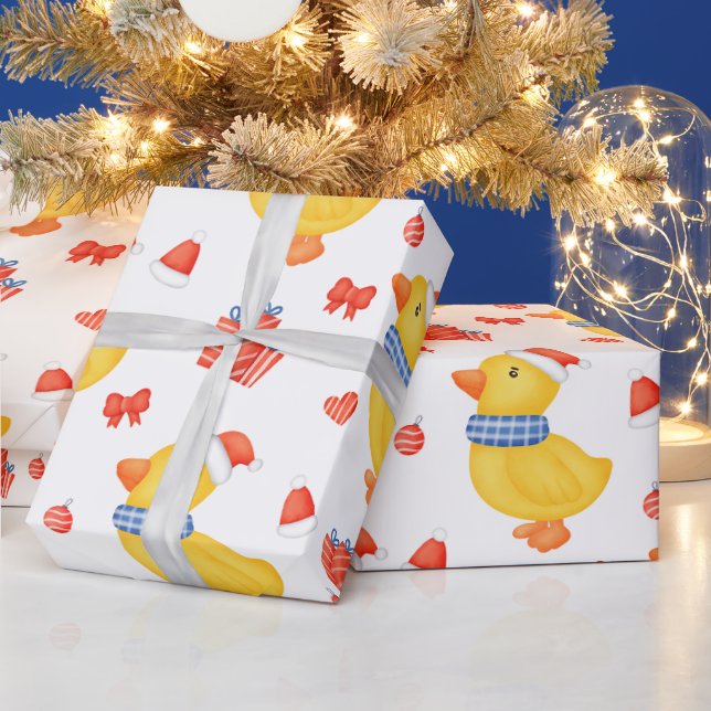 Papier Cadeau Canard de Noël, décorations et cadeaux (Vacances)