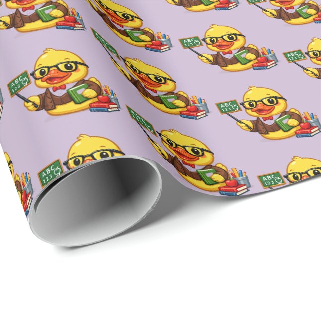 Papier Cadeau Canard en caoutchouc enseignant (Coin rond)