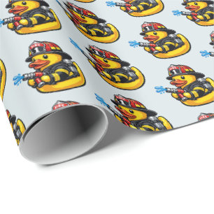 Papier Cadeau Canard en caoutchouc pompier