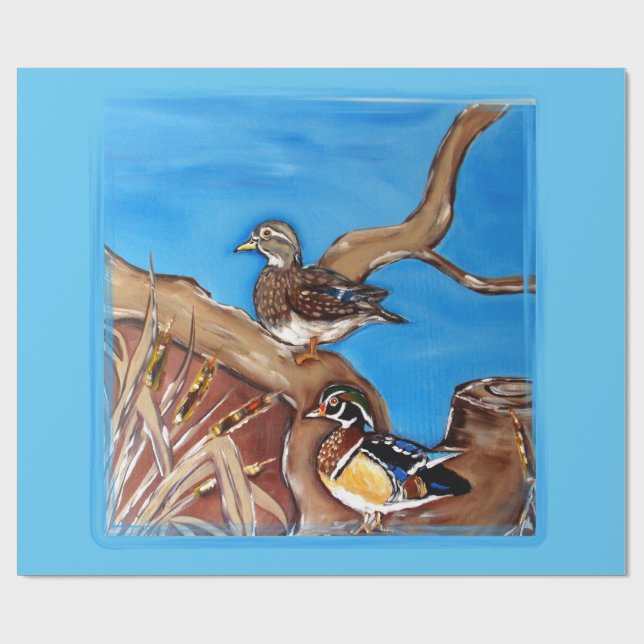Papier Cadeau Canards branchus (Plat)