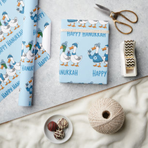 Papier Cadeau Canards de Hanoukka