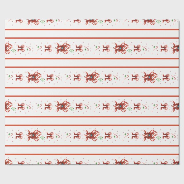 Papier Cadeau Candy Cane Chorus Wrapping Paper (Couture)