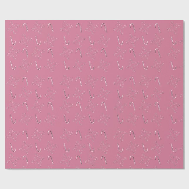 Papier Cadeau Candy Canes 2026 Pink (Plat)