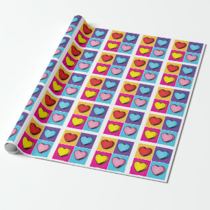Papier Cadeau Candy Heart Hearts Pop Art Valentine's Day