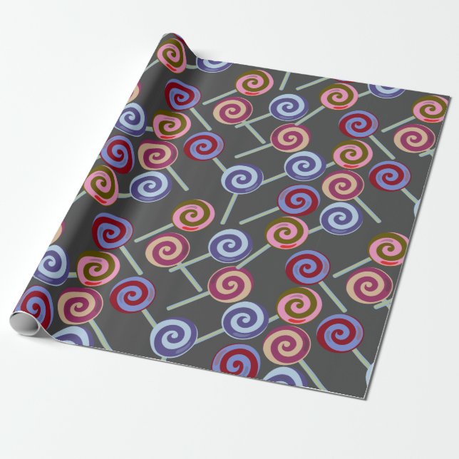 Papier Cadeau Candy pattern | Lollies | lollipop 27 (Déroulé)