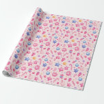 Papier Cadeau "Candyland Christmas Stars Motif"<br><div class="desc">Entrez dans un merveilleux pays de Noël rempli de bonbons magiques avec ce motif vibrant! Avec ses sucres de canne sucrés, ses étoiles colorées, ses ornements festifs et ses friandises ludiques dans les tons rose, bleu et or, ce design est plein de fantaisie et de joie. Parfait pour l’enveloppement cadeau,...</div>