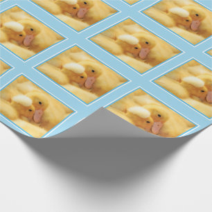 Papier Cadeau Caneton de bébé bleu