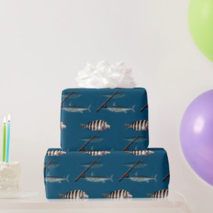 Papier Cadeau Canne à pêche en mer masculine
