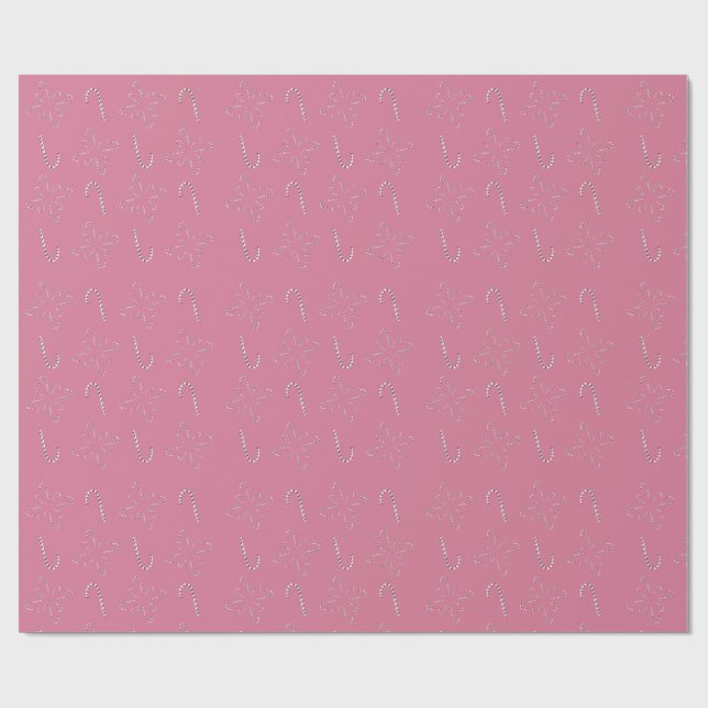 Papier Cadeau Canne à sucre 2026 Rose (Plat)