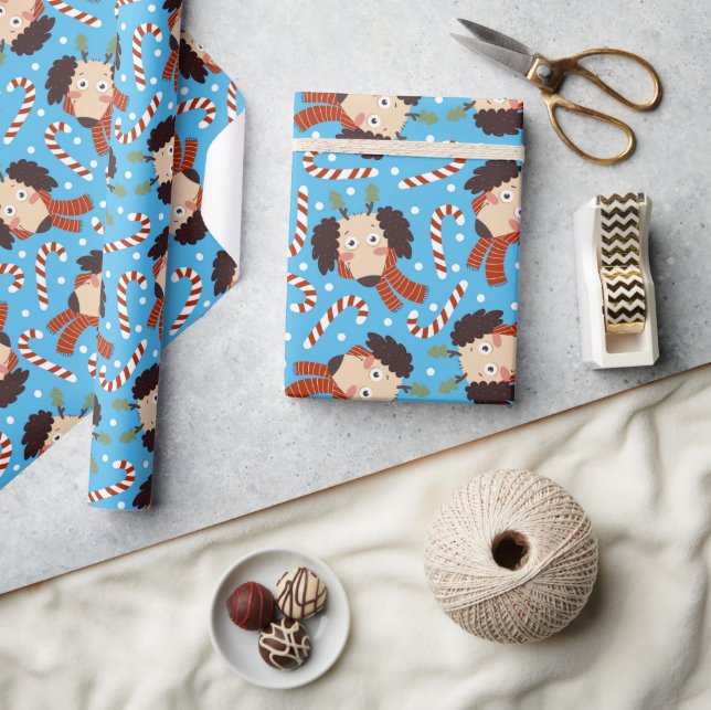 Papier Cadeau Canne à sucre de chien de Noël  (Artisanat)