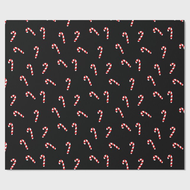 Papier Cadeau Canne de bonbon (Plat)