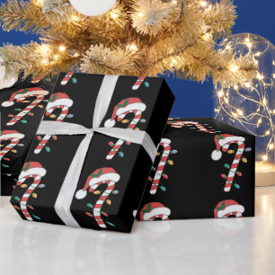 Papier Cadeau Canne de bonbon de Noël Santa Xmas Enfants