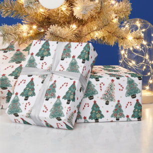 Papier Cadeau Canneberges personnalisées pour sapin de Noël moti